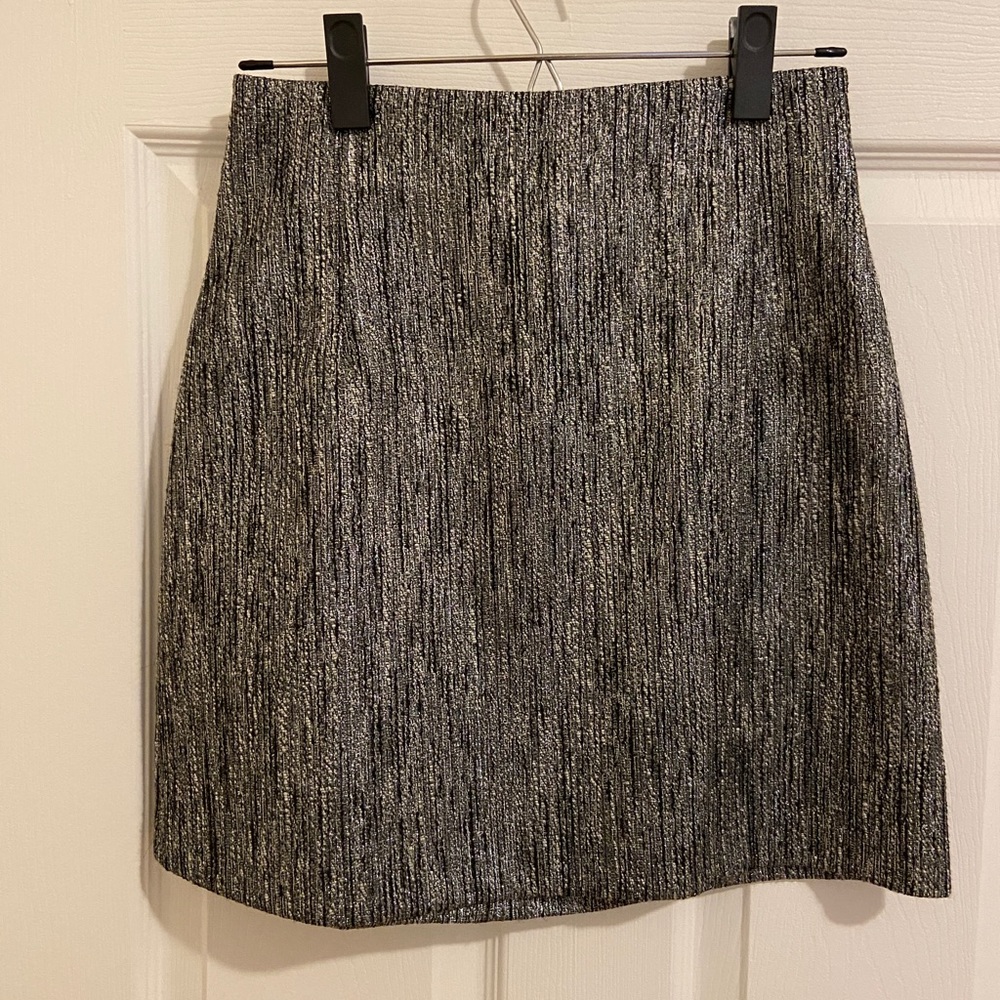 Silver sparkly a line mini skirt